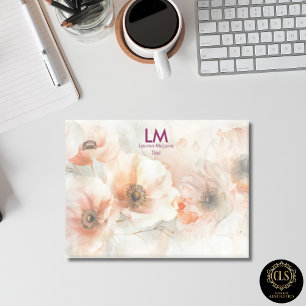 Post-it® Monogramme Nom Pivoines Pêche Vintage