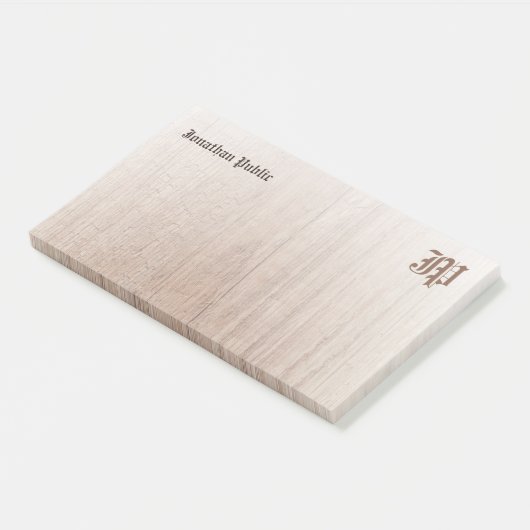 Post-it® Monogramme nostalgique Modèle sur mesure en bois (Incliné)