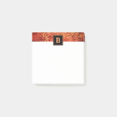 Post-it® Monogramme orange feuille botanique motif audacieu (Devant)