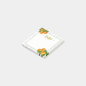 Post-it® Monogramme oranges rustiques agrumes aquarelle boi (Incliné)