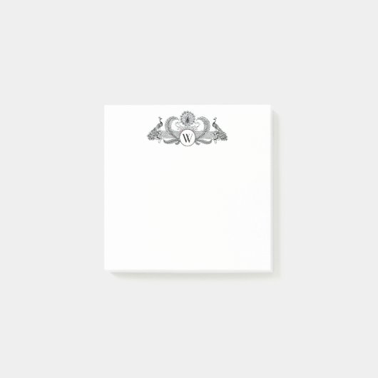 Post-it® Monogramme Paons Vintage (Devant)