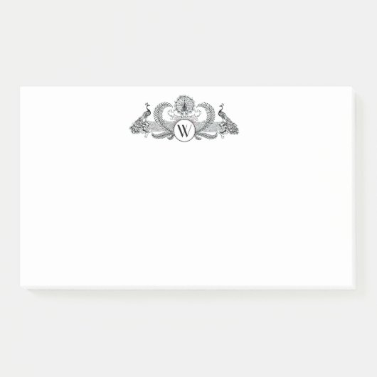 Post-it® Monogramme Paons Vintage (Devant)