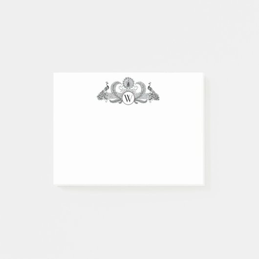 Post-it® Monogramme Paons Vintage (Devant)