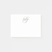 Monogramme partagé en calligraphie vert pâle éléga