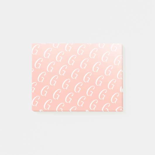 Post-it® Monogramme pastel initial agrumes orange moderne c (Devant)