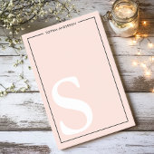 Post-it® Monogramme personnalisé avec nom graphique rose pâ