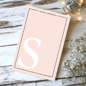 Post-it® Monogramme personnalisé avec nom graphique rose pâ