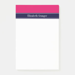 Post-it® Monogramme personnalisé avec ruban bleu marine et