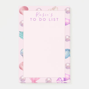 Post-it® Monogramme personnalisé Coastal Seashell Pearl Océ