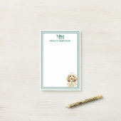 Post-it® Monogramme personnalisé Doodle de main Martini ver (Sur un bureau)