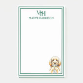 Post-it® Monogramme personnalisé Doodle de main Martini ver (Devant)