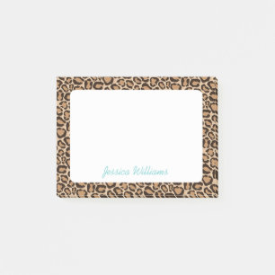 Post-it® Monogramme personnalisé Empreinte de léopard