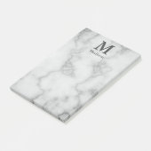 Post-it® Monogramme personnalisé et nom sur le marbre gris (Incliné)