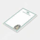 Post-it® Monogramme personnalisé Main dessinée Dachshund Ma (Incliné)