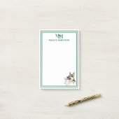 Post-it® Monogramme personnalisé Main tirée berger allemand (Sur un bureau)