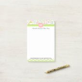 Post-it® Monogramme personnalisé par Chevron floral de (Sur un bureau)