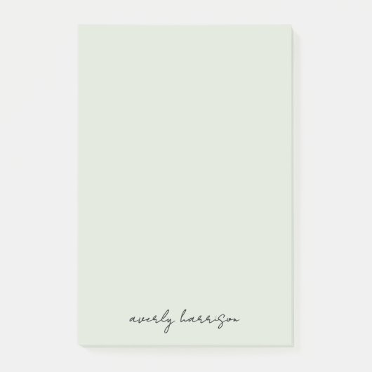 Post-it® Monogramme personnalisé vert sauge clair Chic Mini (Devant)