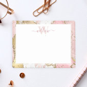 Post-it® Monogramme Pink Marble Gold Foil Graphisme