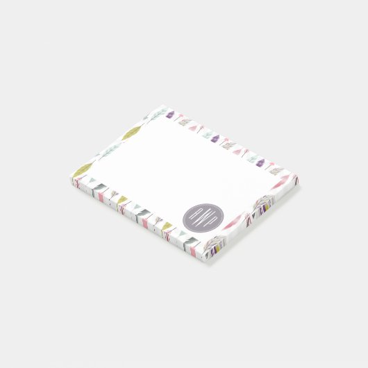 Post-it® Monogramme Plumes et flèches (Incliné)