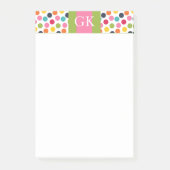 Post-it® Monogramme Pointe vert et rose Pointe Pointe Note (Devant)