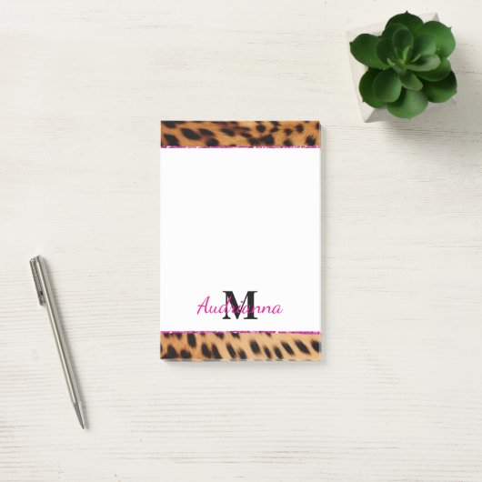Post-it® Monogramme Poster de animal léopard (Bureau)