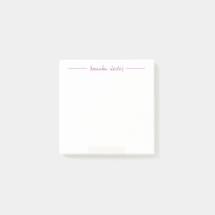 Post-it® Monogramme pourpre minimal Nom complet