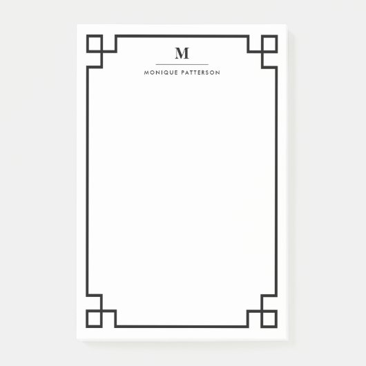 Post-it® Monogramme principal grec noir de frontière (Devant)