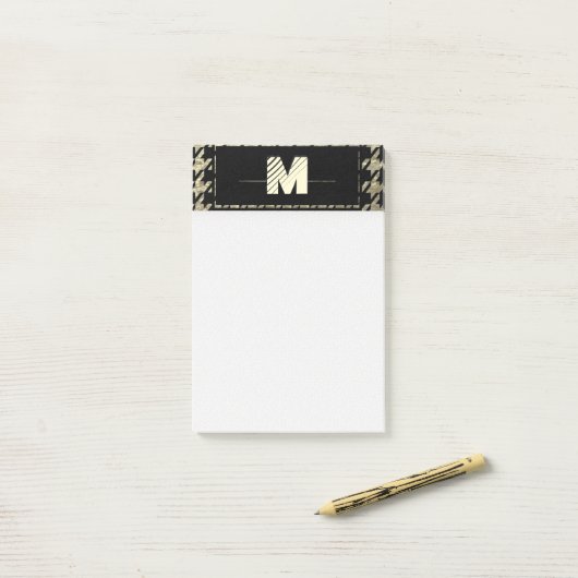 Post-it® Monogramme professionnel moderne de pied-de-poule (Sur un bureau)