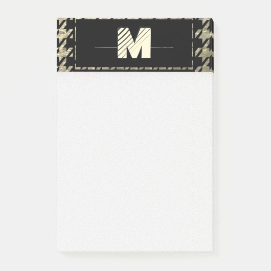 Post-it® Monogramme professionnel moderne de pied-de-poule (Devant)