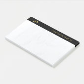 Post-it® Monogramme professionnel moderne Noir Or Simple (Incliné)
