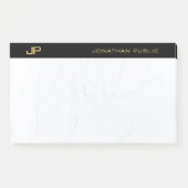 Post-it® Monogramme professionnel moderne Noir Or Simple (Devant)