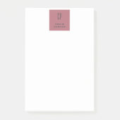 Post-it® Monogramme professionnel moderne Rose clair or bla (Devant)