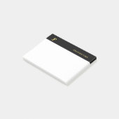 Post-it® Monogramme professionnel Noir Or Blanc (Incliné)