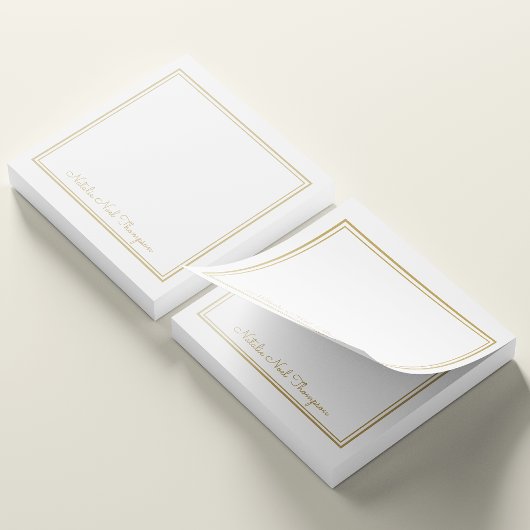 Post-it® Monogramme professionnel personnalisé Nom Or