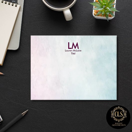 Post-it® Monogramme propre ombré rose sarcelle