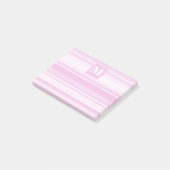 Post-it® Monogramme rayures rose bébé (Incliné)