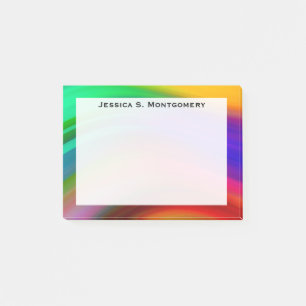 Post-it® Monogramme Rayures Vague Arc-en-ciel