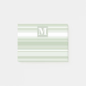 Post-it® Monogramme rayures vert pâle (Devant)
