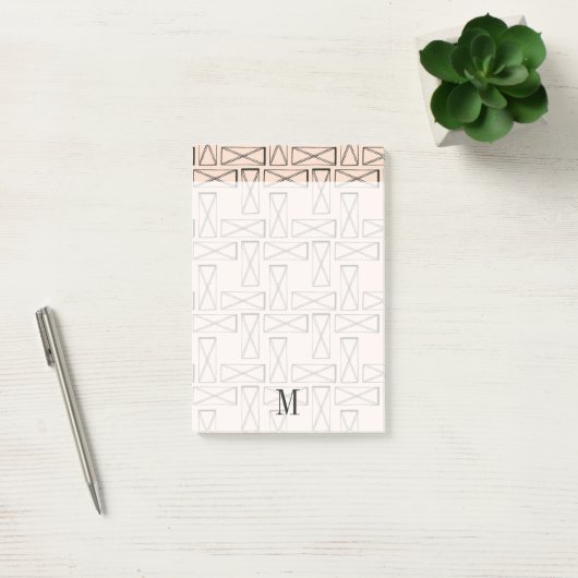 Post-it® Monogramme| Rectangle géométrique X Design (Bureau)