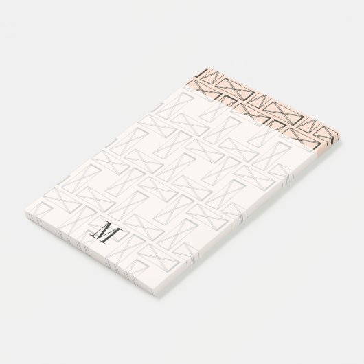 Post-it® Monogramme| Rectangle géométrique X Design (Incliné)