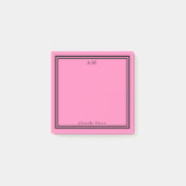 Post-it® Monogramme rose et noir chaud (Devant)