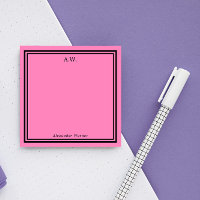 Monogramme rose et noir chaud