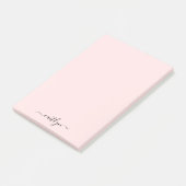 Post-it® Monogramme rose Fille Script moderne personnalisé (Incliné)