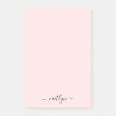 Post-it® Monogramme rose Fille Script moderne personnalisé (Devant)