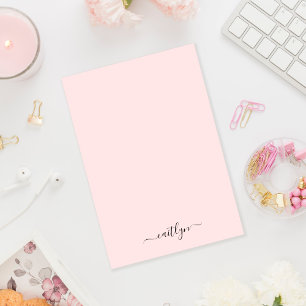 Post-it® Monogramme rose Fille Script moderne personnalisé