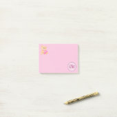 Post-it® Monogramme rose M (Sur un bureau)