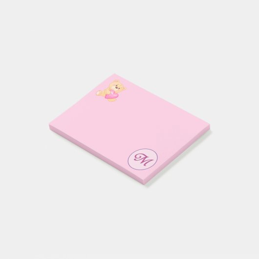 Post-it® Monogramme rose M (Incliné)