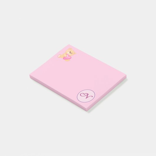 Post-it® Monogramme rose N (Incliné)