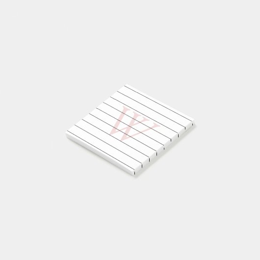 Post-it® Monogramme rose pâle (Incliné)