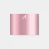 Post-it® monogramme rose pâle nom glamour (Devant)